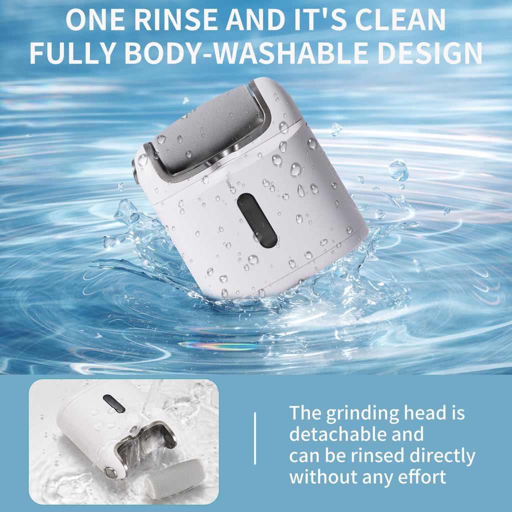 YunManHT Electric Foot Callus Remover, Rechargeable Portable Spray Foot Grinder, Quartz Sand Grinding Head for Foot Trimming and Dead Skin Removal, File Tool Suitable for Dry and Cracked Feet
