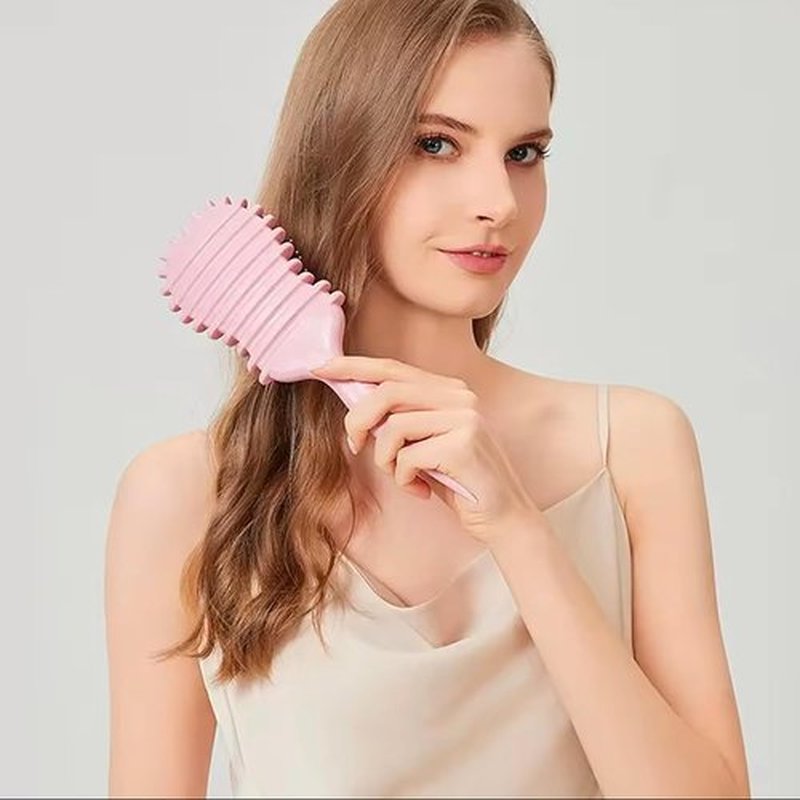 Skiennix Curl Defining Brush - Edge Control Round Hairbrush for Blowouts | Boar Bristle Design (Green)