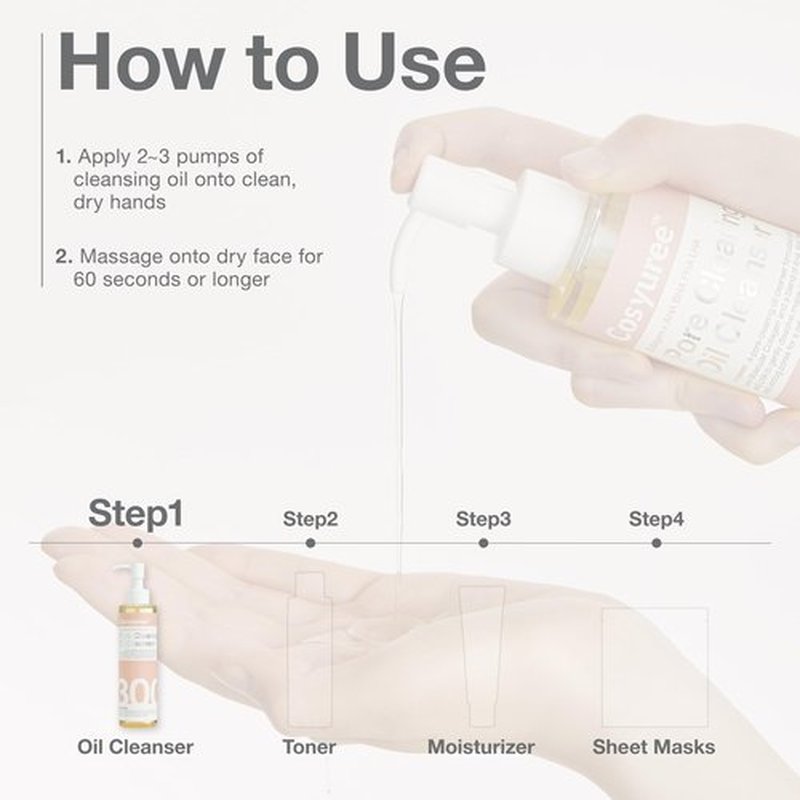 Cosyuree Collagen Pore Cleaning Oil Cleanser for Face by COSYUREE– AHA BHA PHA LHA Oil for Deep Cleansing, Face Cleansing, Hydration, and Makeup Removal, Korean Skincare with Lemon & Lavender