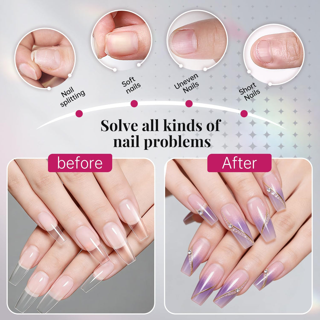 krofaue French Nail Tips - Acrylic Soft Gel False Tips 500PCS Half Cover Square Fake Nails for Women Half Matte French Tip Press on Nails 10 Sizes