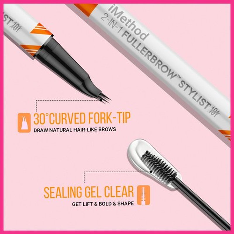 iMethod Curved Eyebrow Pen and Eyebrow Gel - Eyebrow Pencils for Women with Natural Hair Like Strokes, Brow Gel Clear for Soft Full Brows, Waterproof, All-Day Defined, Light Brown