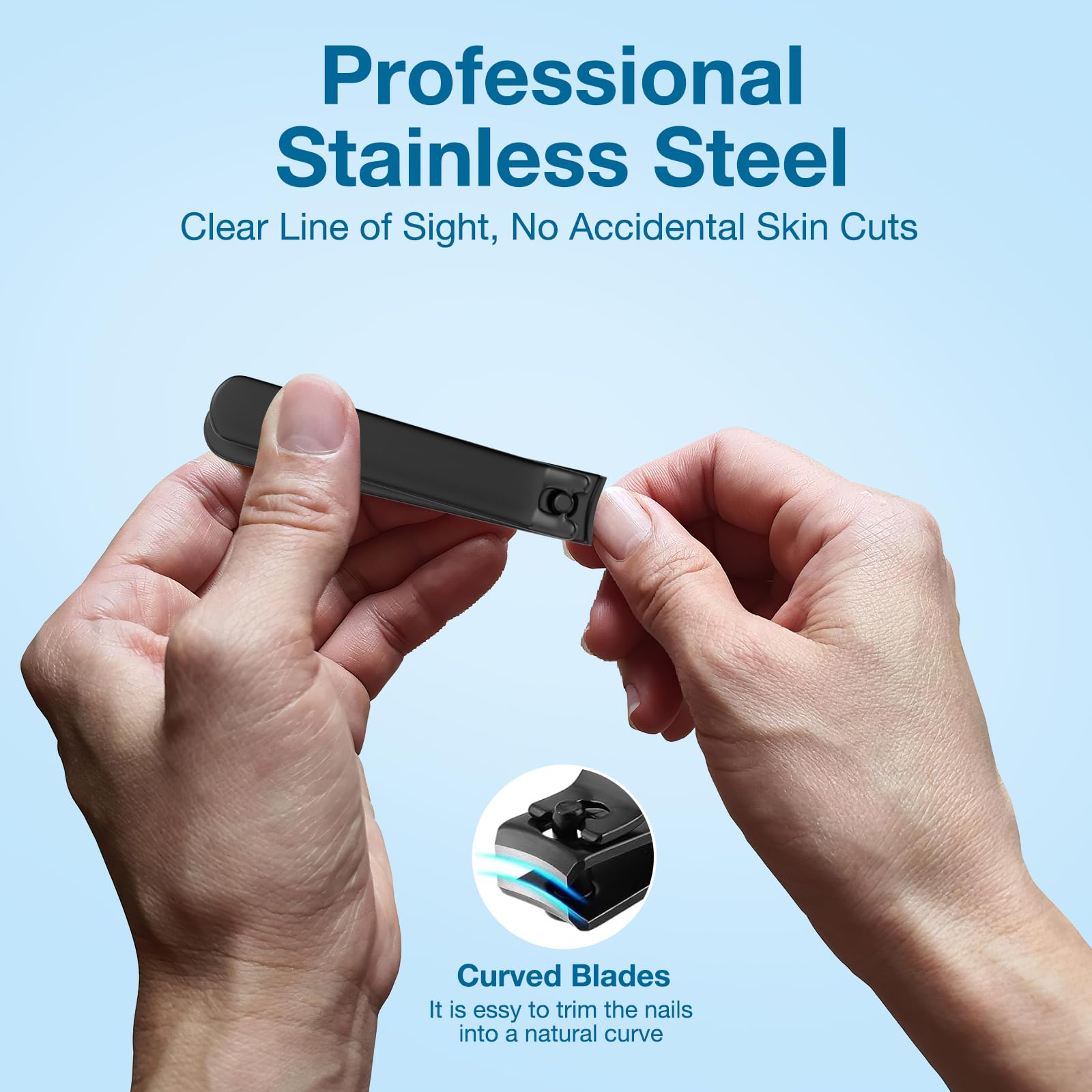 OFIDUS Precision 8 Pieces Men’s Nail Grooming Travel Kit, Stainless Steel Manicure Set with Fingernail & Toenail Clippers, Nail File, Slant Tip Tweezers, Cuticle Scissors, Cuticle Pusher, Travel Case
