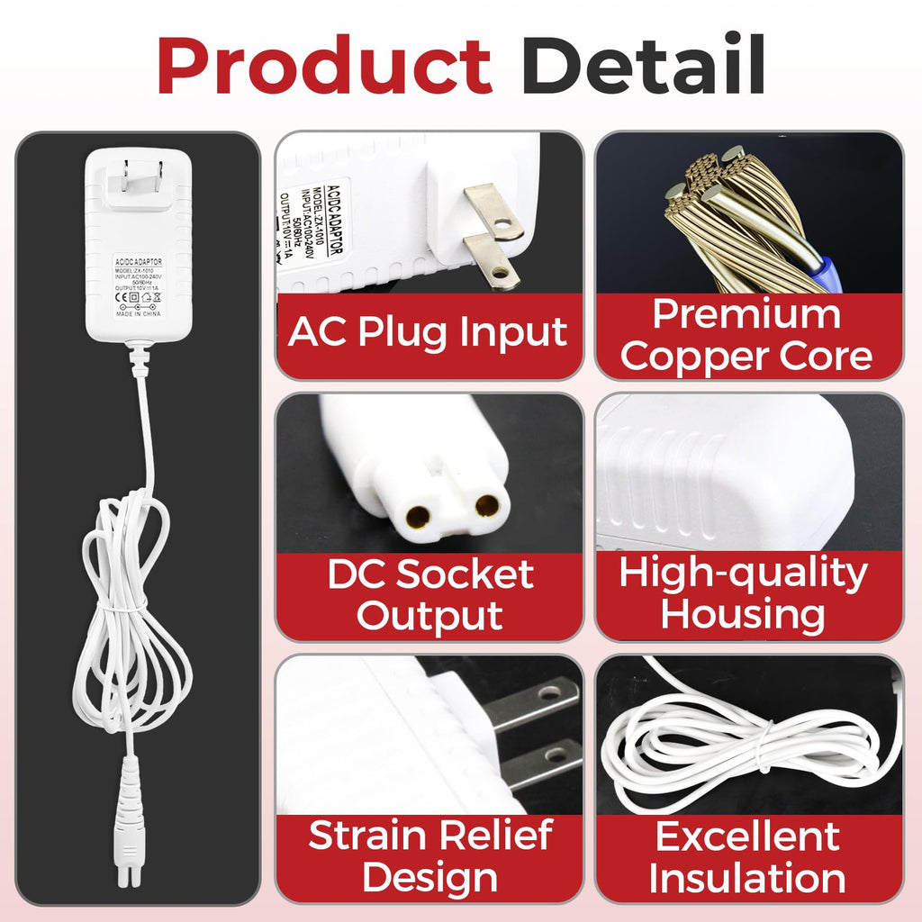 HV-270 10V Power Adapter Charging Cable Compatible with Hitachi Magic Wand