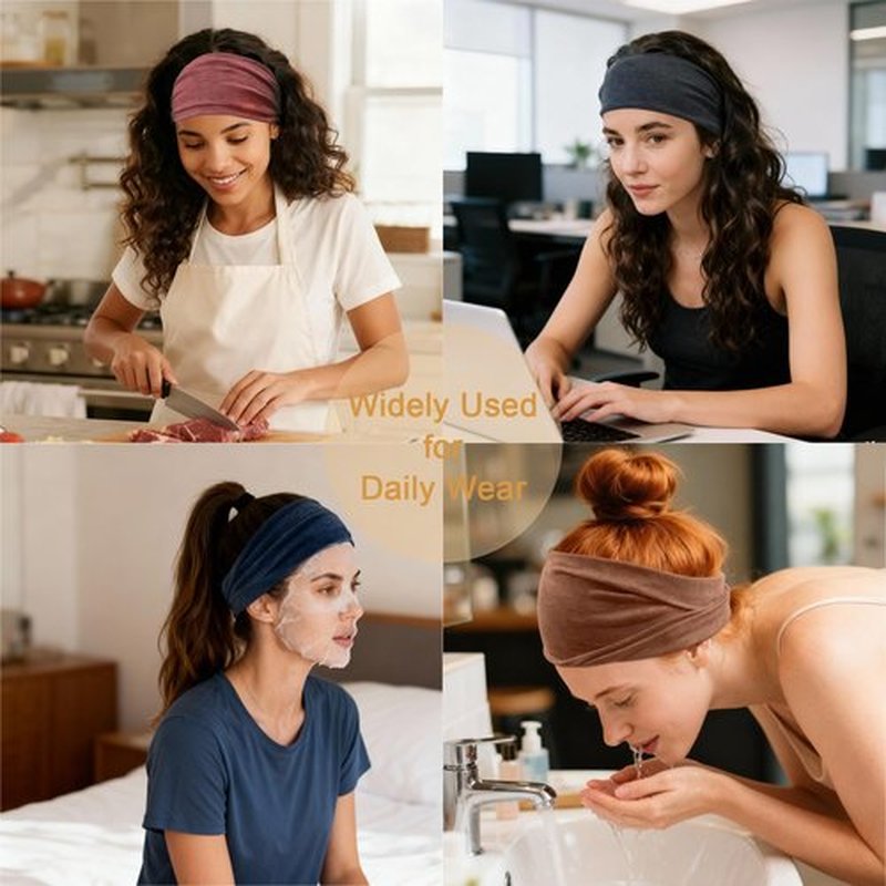 IMYORT 6 Pack Wide Headbands for Women - No Slip Hair Bands for Sports Yoga Workout Running Daily Use, Soft Stretchy Elastic Sweat Wicking Head Wraps Hair Accessories