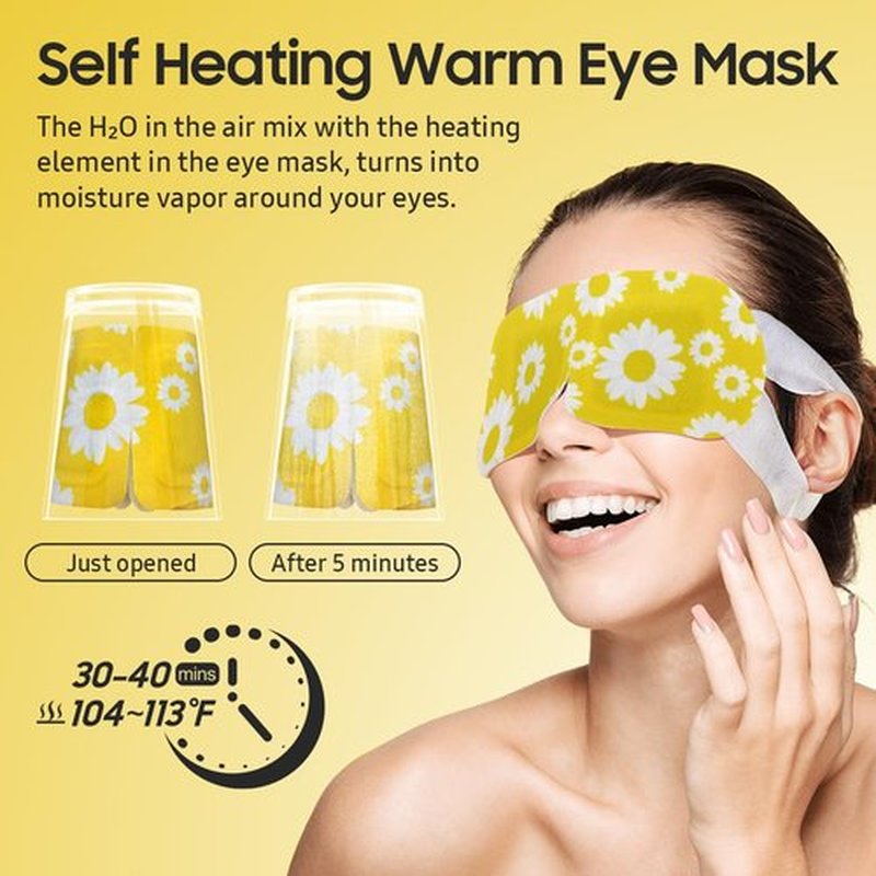 BeHoomi Steam Eye Mask, 10 Packs Heated Eye Mask, Self Heating Disposable SPA Warm Compress for Eyes Sleep Mask, Travel Essentials & Relaxation Gifts, Valentine's Day Gifts (Chamomile Scent)