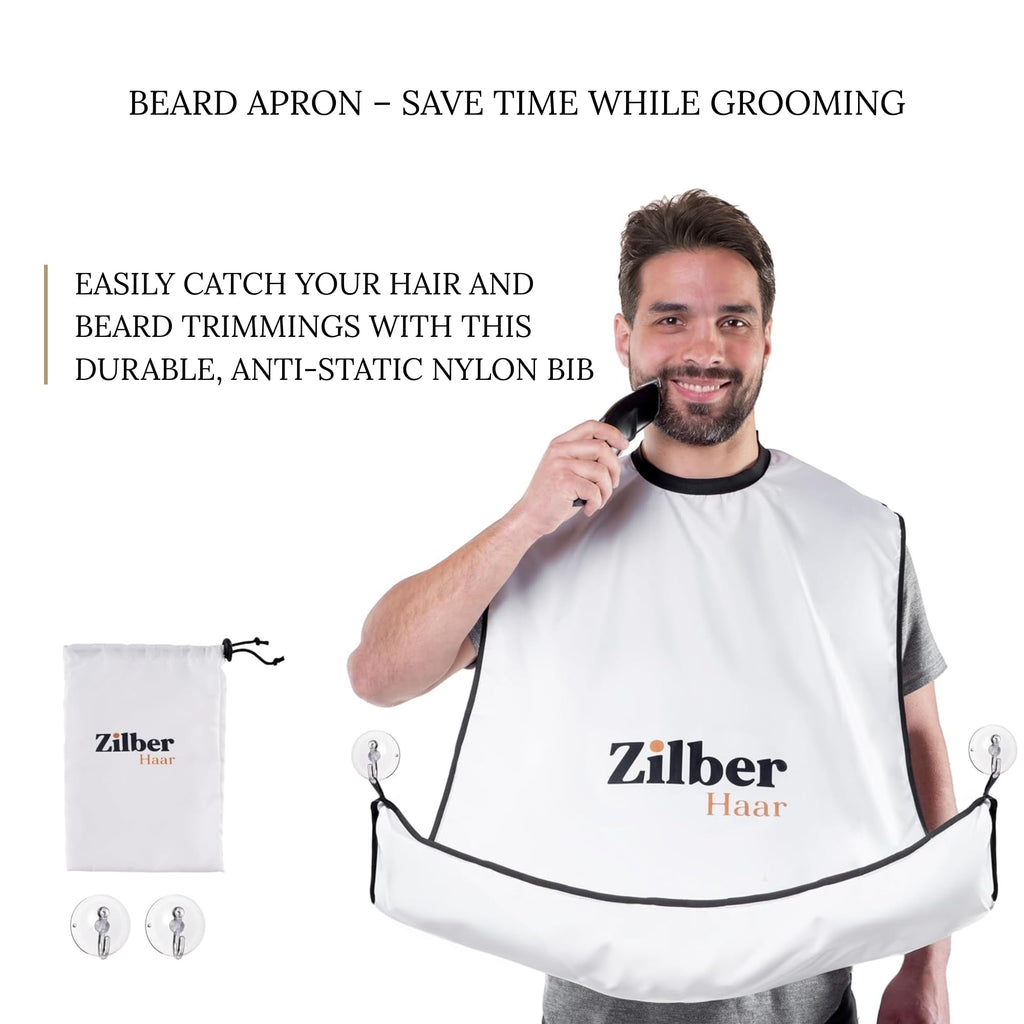 Beard Brush by ZilberHaar - Stiff Boar Bristles for Men's Grooming - Straightens and Promotes Growth - Works with Beard Oil and Balm - For Beard Kits