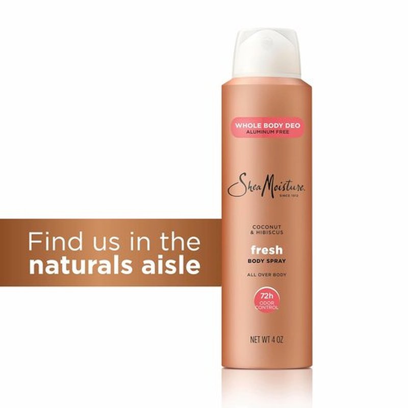 SheaMoisture Whole Body Deodorant Spray - Fresh 72H Odor Control, Aluminum-Free, 4 oz