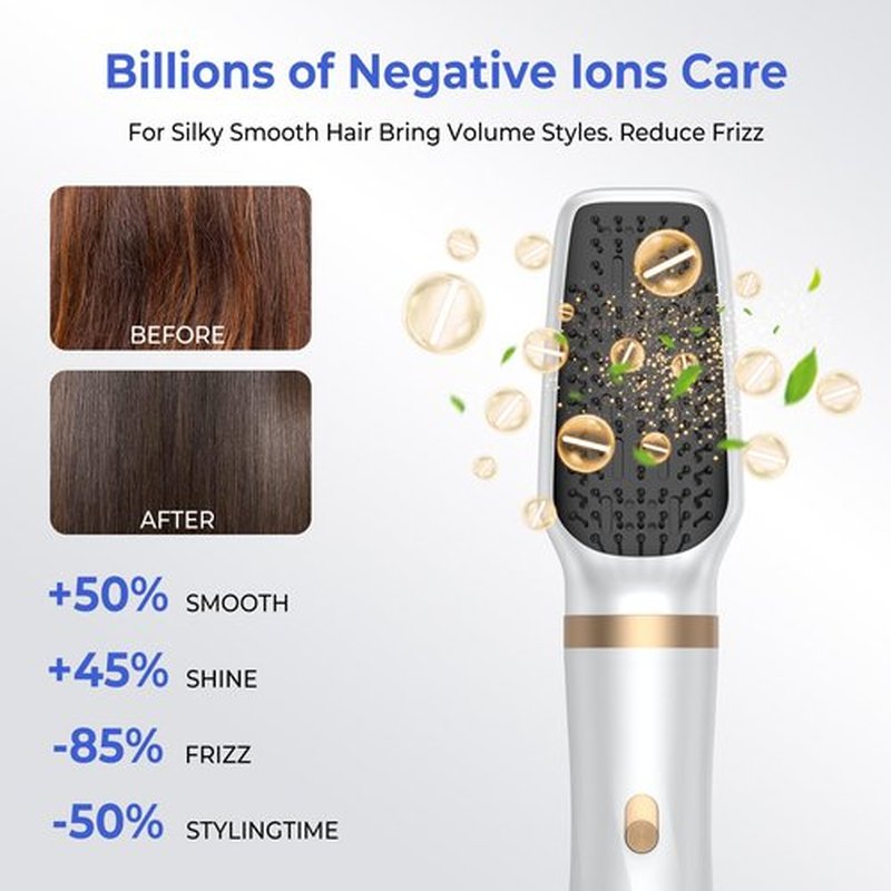 Hair Dryer Brush 5 in 1, Blow Dryer Brush Set with Air Curler Wrap Hair Styler, Negative Ionic Blow Dry Brush, Detachable Hair Tool for Curling, Volumizer,Straightener,Drying