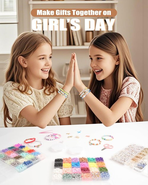 BestNow Clay Beads Bracelet Making Kit - 3 Boxes of Heishi & Letter Beads with Charms | Perfect for Jewelry Crafts