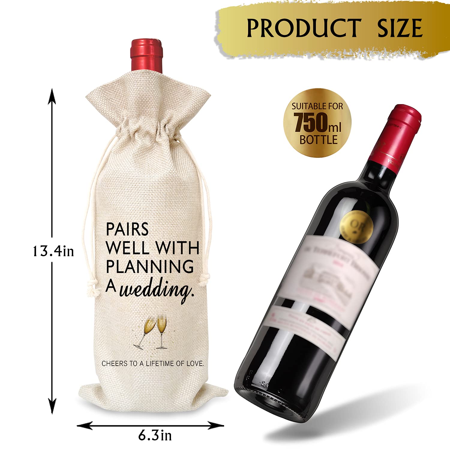 Tesedupoole Wine Bag Wedding Gift for Mr and Mrs - Engagement Gift J14