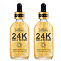 24K Gold Anti-Aging Face Serum 2Pack with Vitamin C & Hyaluronic Acid. Real 24k Gold Serum for face Boosts Collagen, Reduces Dark Spots & Fine Lines for Hydrated, Radiant Skin 6.76fl.oz