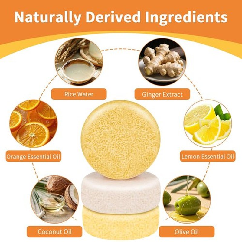 Skiennix Rice Water Shampoo & Conditioner Bar - Strengthens Hair Growth | Ginger Infused, pH Balanced, Paraben & Silicone Free