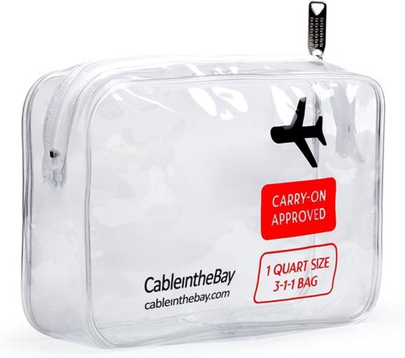 Skiennix TSA Approved Clear Travel Toiletry Bag - Quart Size with Zipper | Airline Compliant 3-1-1 Kit for Men & Women