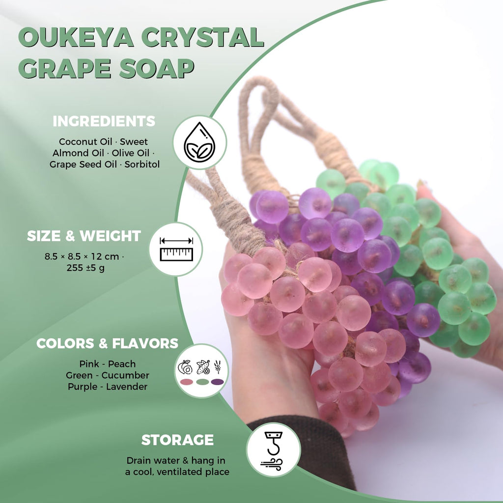 OUKEYA Handmade Grape Soap Gift Set