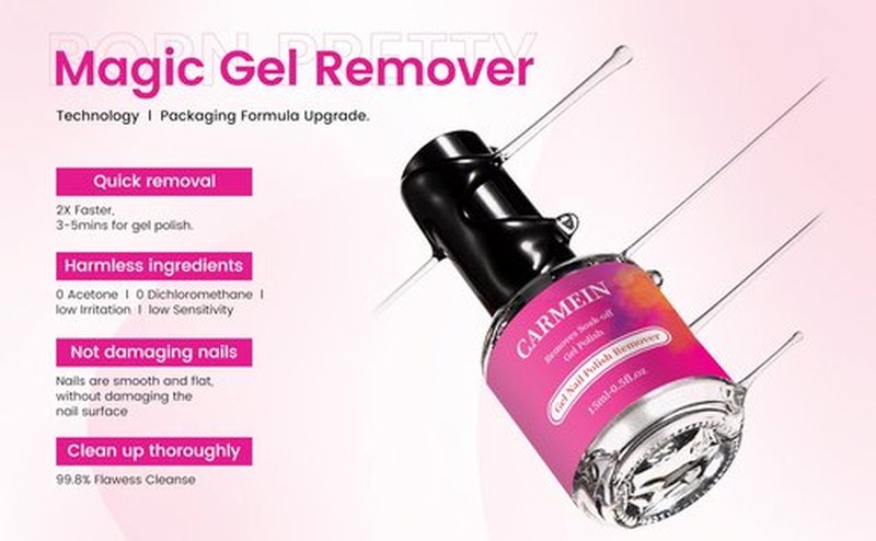 CARMEIN Gel Nail Polish Remover,Professional(2-pack), 15ml/0.5 fl oz, Liquid Formula, Paraben-free, For Natural and Long-lasting Gel Polish Removal for Nail.