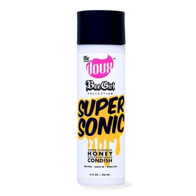 The Doux Supersonic Honey Condish 3-in-1 Conditioner for Curly Hair – Leave-In, Rinse-Out & Pre-Poo – Detangler with Aloe, Honey & Amino Acids – Moisturizing Conditioner for All Curl Types