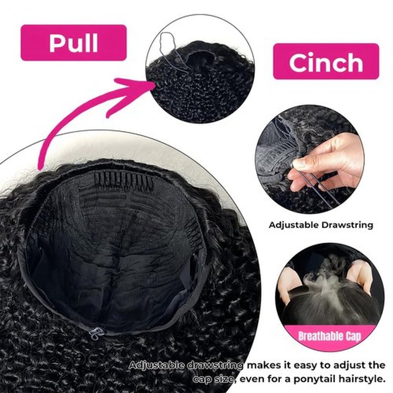 GIESWY Half Wig Human Hair Kinky Curly 200 Density 3 In 1 Seamless Flip Over headband wig human hair Glueless Wear and Go Beginner Friendly Kinky Curly Wig Human Hair Headband Wig for Women(20inch)