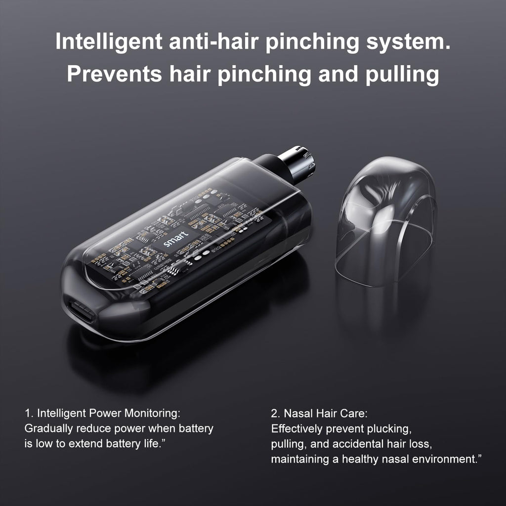 Waterproof Rechargeable Ear and Nose Hair Trimmer for Men, Painless & Quiet