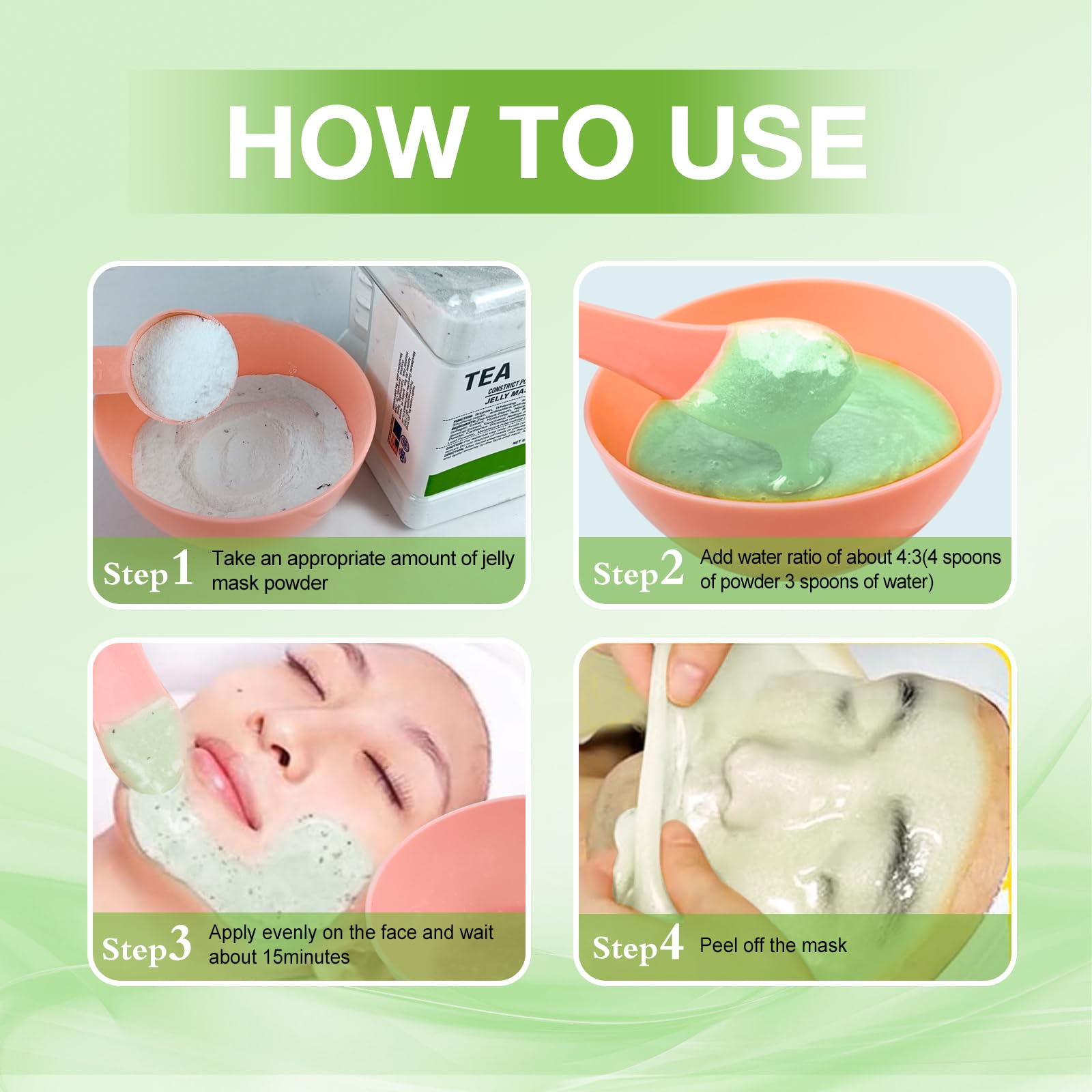 Angeland Jelly Mask for Facials Professional, Hydrating & Moisturizing Peel-Off Natural Gel Face Mask SkinCare, Professional Spa Use Jelly Face Masks, Deep Hydration & Glow 23 Fl Oz (Tea Tree)
