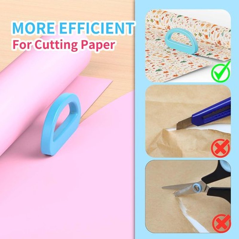 Skiennix Dual Ended Wrapping Paper Cutter - 2-Pack with 4 Blades for Effortless Gift Wrapping
