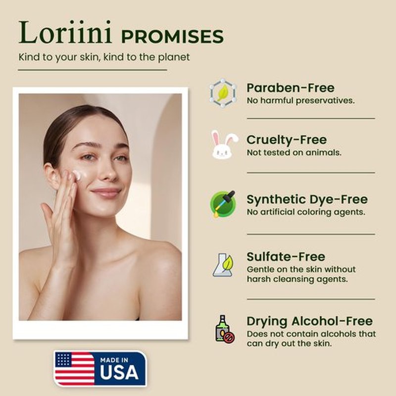 Loriini MegPep Hyaluronic Acid Serum Multi-Peptide Anti-Aging Serum with Ceramides, Gold for Hydration, Wrinkles, Fine Lines, Firming, Brightening Plumping Care for Sensitive Skin Paraben-Free 1 Fl oz