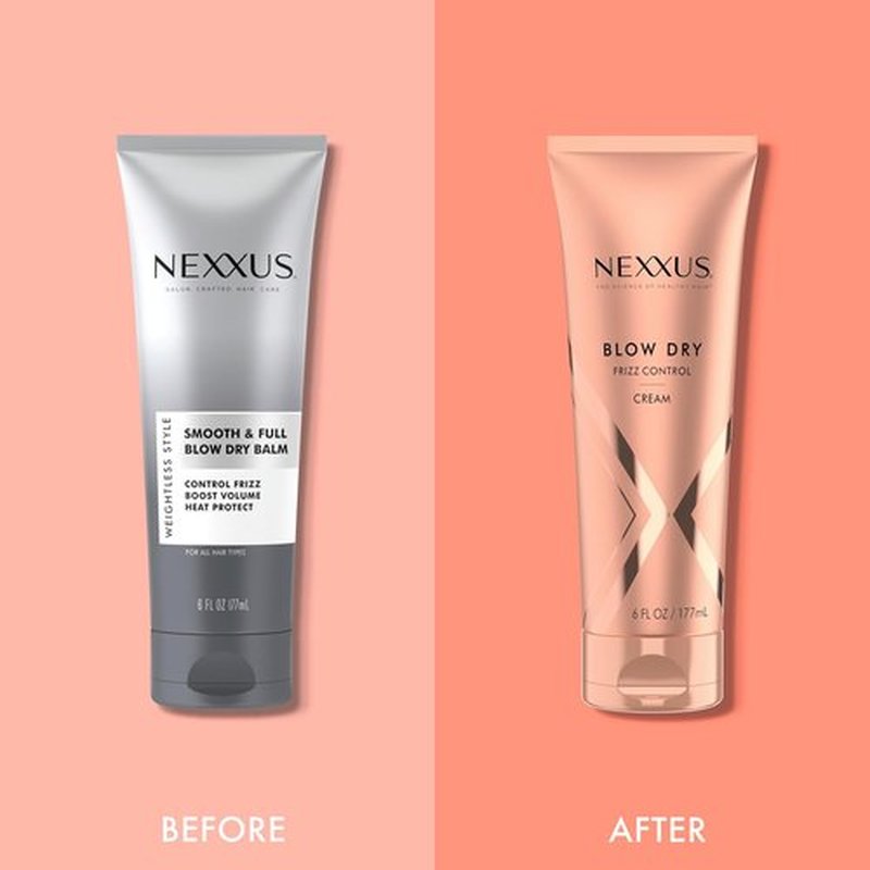 Nexxus Blow Dry Cream - Frizz Control for Weightless Style & Volume | 6 oz with StyleProtect Technology