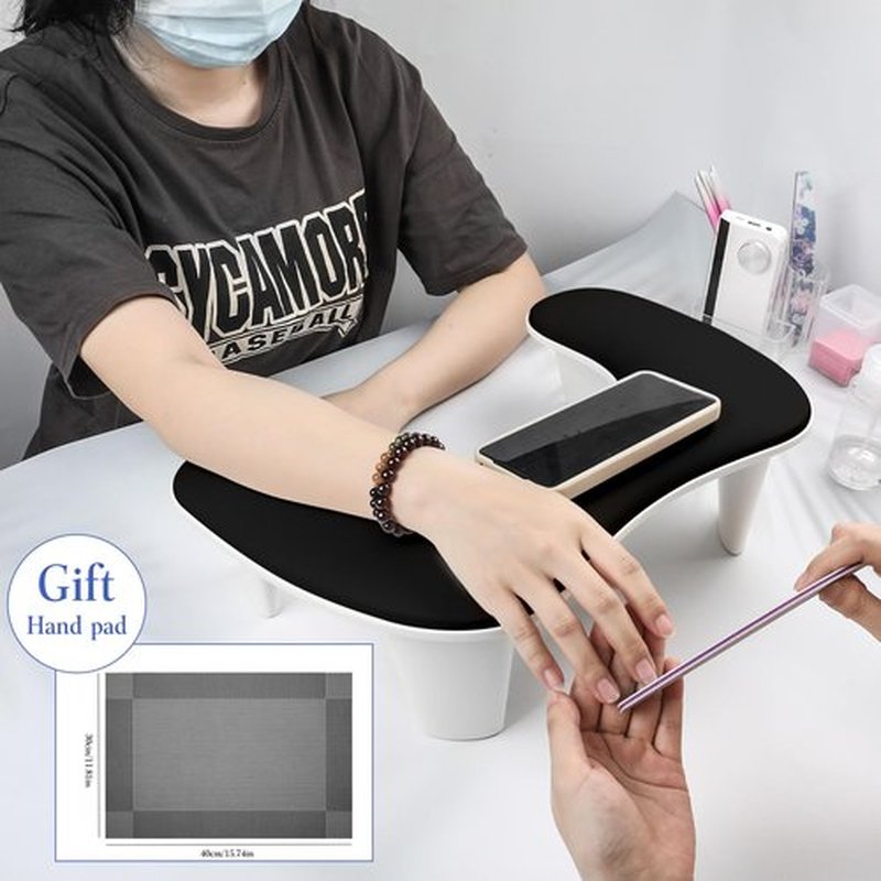 Arm Rest for Nails Tech: U-shaped Manicure Nail Arm Rest Stand Big White Armrest Microfiber PU Leather Hand Rest Pillow for Acrylic Nail Cushion