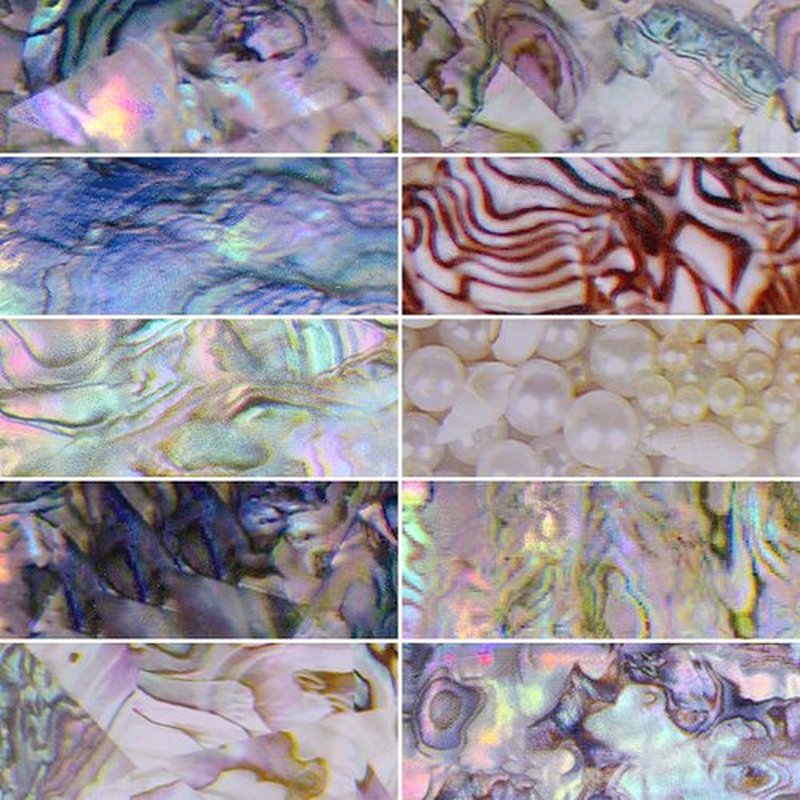 SILPECWEE 50 Sheets Laser Nail Foil Transfer Set Marble Flower Aurora Design Nail Art Stickers Decals Tips Starry Sky Star Manicure DIY Tools