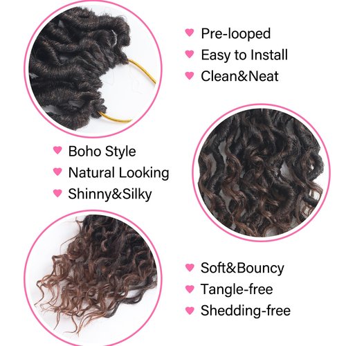Sosihua Goddess locs crochet hair, 9 packs soft boho faux locs with curly ends bohemian crochet dreads for black women(14Inch,#T30)