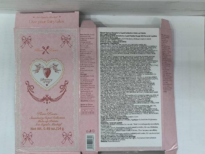 Flower Knows Strawberry Cupid Makeup Palette,Pink Face Makeup with 5 Matte + 2 Shimmer Shades,Blendable Smooth Cute All- In-One Make Up Palette,0.49 Oz(02 Cupid's Mischief)