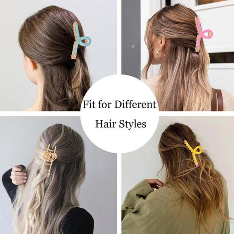Tihebax Pencil Hair Clips, Teacher Hair Clips 3Pcs Teacher Gifts Teacher Hair Accessories for Women Fun Metal Claw Clips for Back to School Students and Teachers