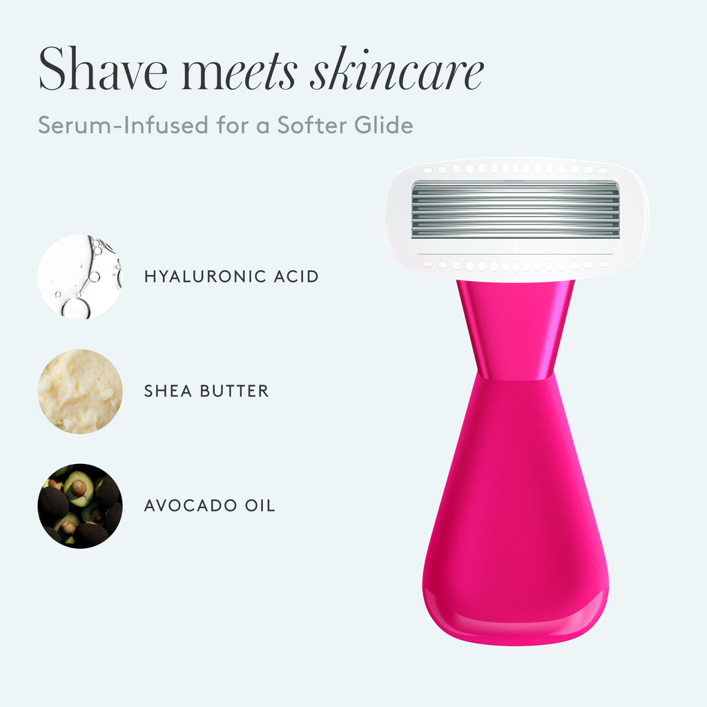 Athena Club Mini Razor Kit For Women, 5-Blade Travel Razor, 5 Refills