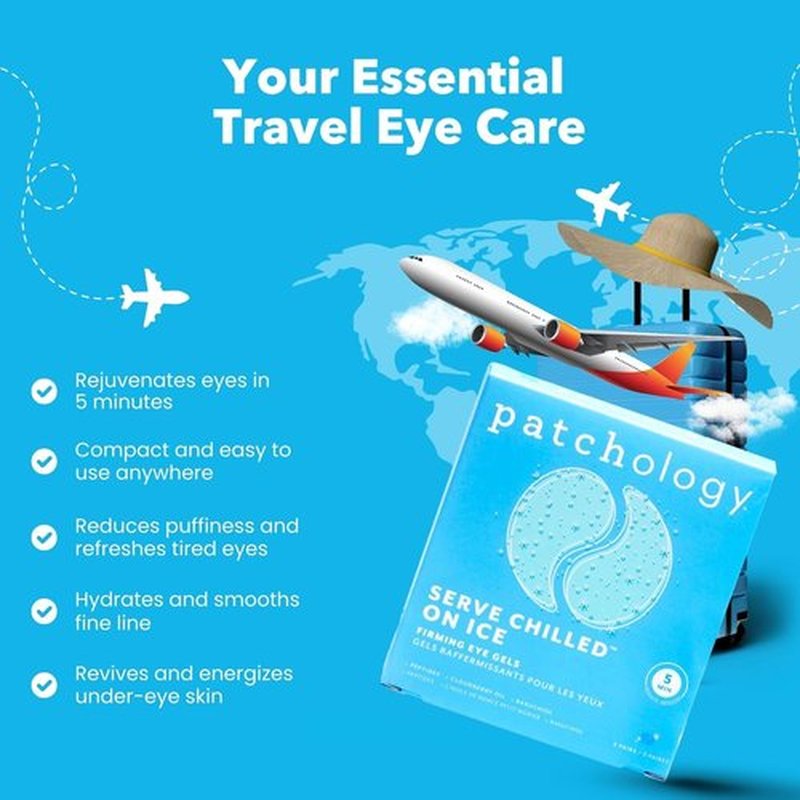 Patchology Iced Cooling Under Eye Mask Patches - Firming & Soothing Gels with Peptides & Cloudberry Oil | Hydrating Eye Pads (5 Pairs)
