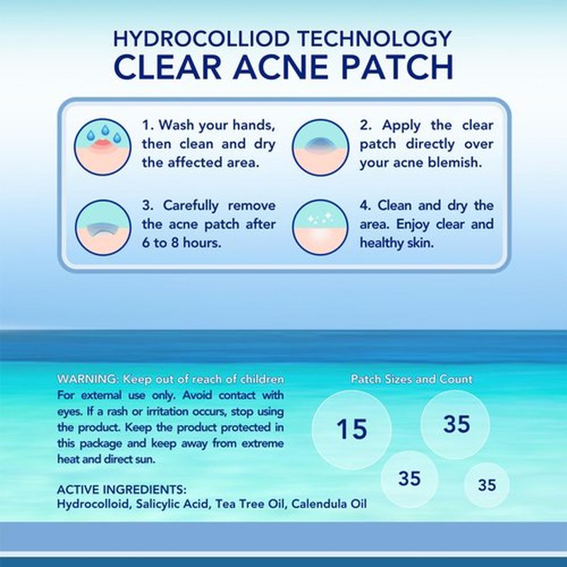 Clear Pimple Patches for Face | Hydrocolloid Pimple Patches Salicylic Acid Tea Tree Oil Calendula Oil | Acne Patch Zit Stickers | Acne Dots for Skin Care