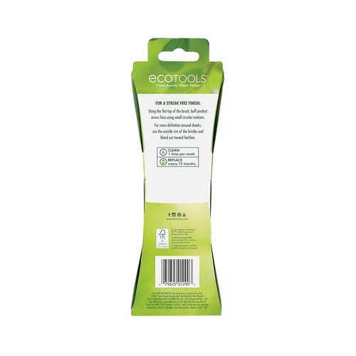 EcoTools Buffing Brush Set | Soft Custom Cut Bristles & Recycled Aluminum Ferrules - Ideal for Cream or Powder Foundation (Pack of 2)