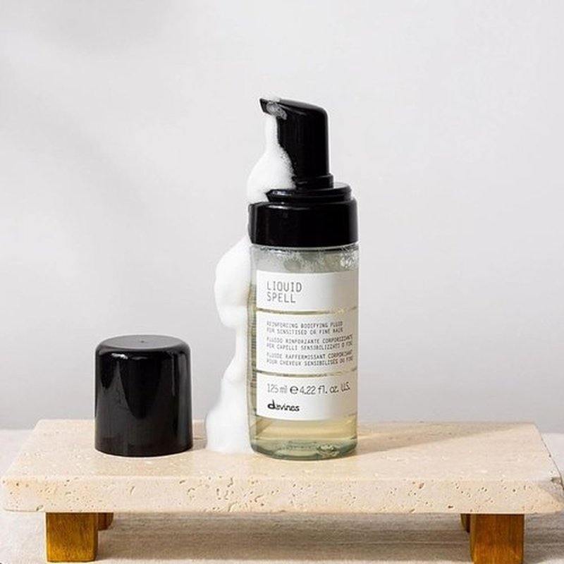Davines Liquid Spell - Volumizing Treatment for Fine Hair | Liquid-to-Foam Formula, 4.23 Fl Oz - Thickens & Strengthens