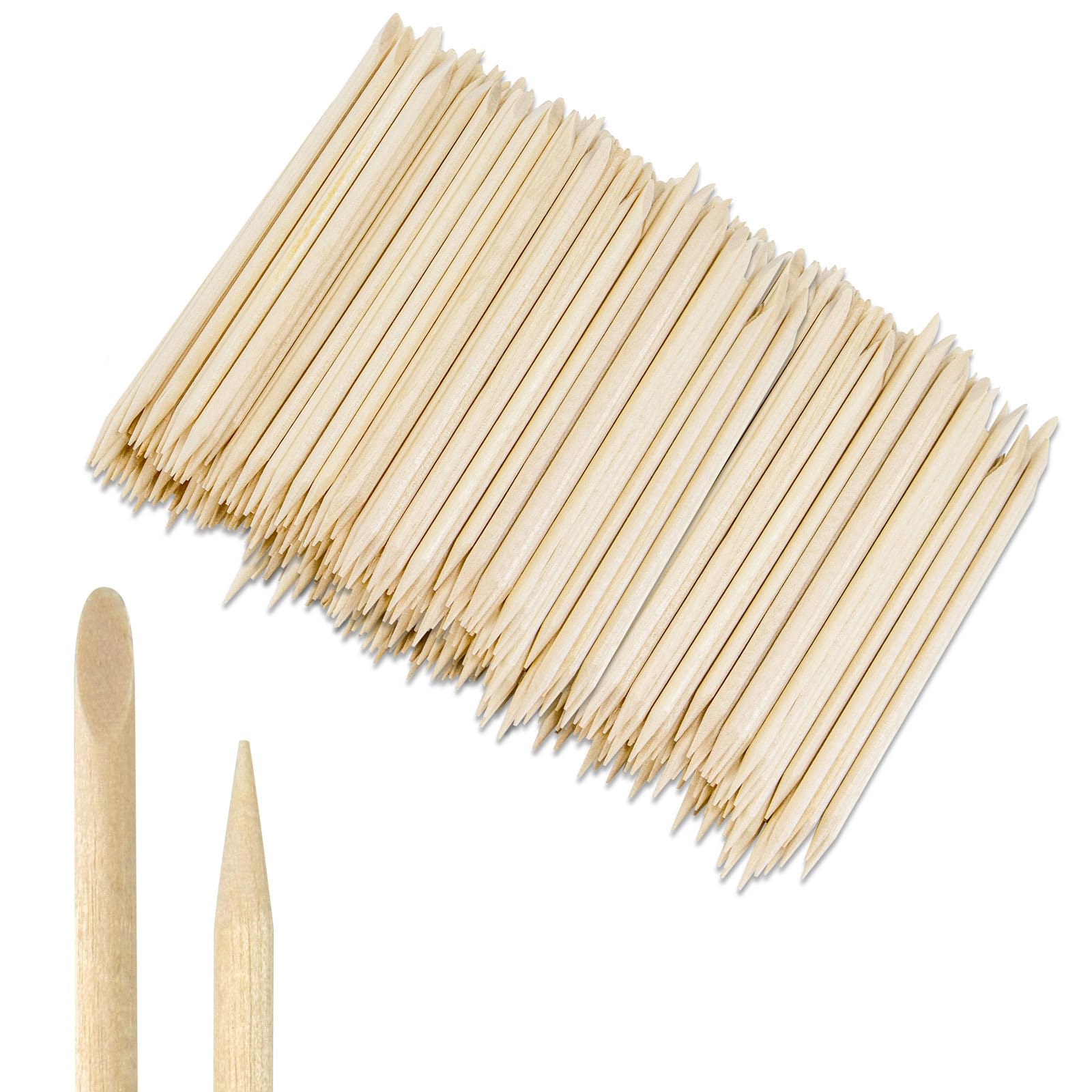 GOLD HONEY 500PCS Orange Sticks for Nails in Bags - 4.5 Inch Double Sided Orange Wood Sticks for Nails Used - Professional Manicure & Cuticle Remover - Manicure Pedicure Tool