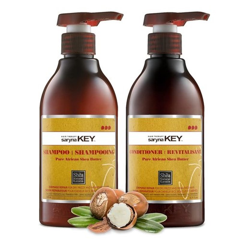 Saryna Key Damage Repair Shampoo & Conditioner Set - Sulfate-Free Moisturizing Hair Care for Dry, Damaged Hair | 2 Pack, 500 ml