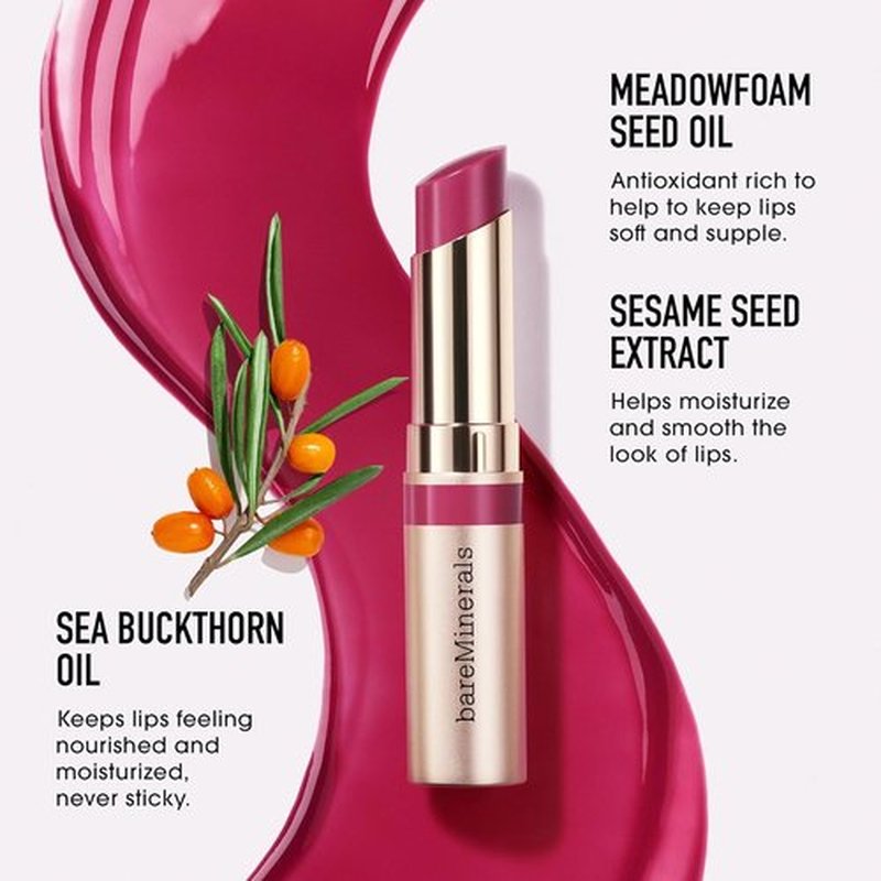 bareMinerals Dewy Lip Gloss-Balm | Hydrating Tinted Lip Balm Hybrid for Soft, Smooth Lips - 24HR Shine & Non-Sticky Formula