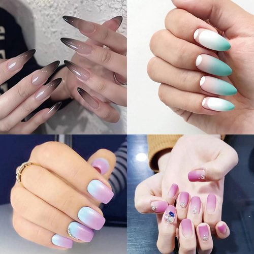 MOEPAK 9 Colors Pat Painting Gel – 6ml Each Ombre Gel Nail Polish Set With Sponge, Stamping Gel, High Pigment Nail Art Paint for Gradient, Aura Nail, 3D Carving, DIY Salon manicure