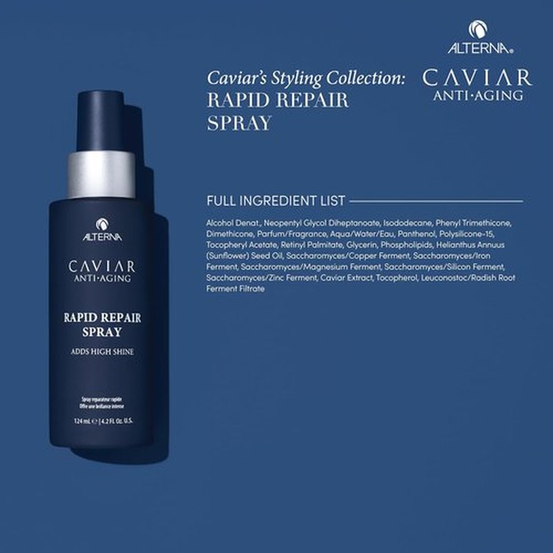 Alterna Haircare CAVIAR Anti-Aging Rapid Repair Spray - 4.2 Fl Oz | Instant Shine & Humidity Protection