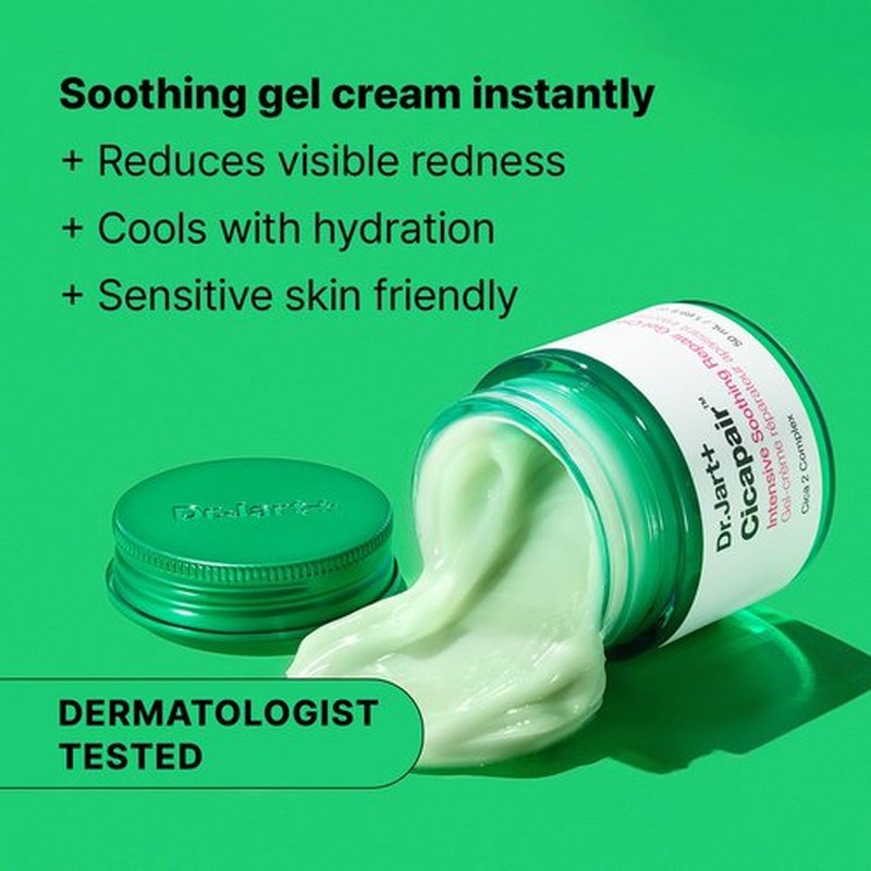 Dr.Jart+ Cicapair Cooling Gel Korean Face Moisturizer for Redness and Sensitive Skin with Centella Asiatica | Korean Skin Care, 1.69 Fl Oz