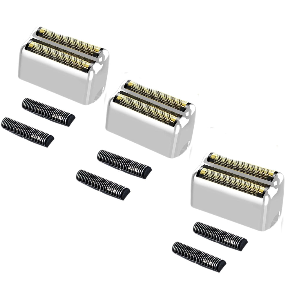 3 pack Professional Replacement Foil and Cutters for BaBylissPRO Barberology Double Foil Shaver, Compatible with BaBylissPRO Barberology FXFS2 Shaver，silver