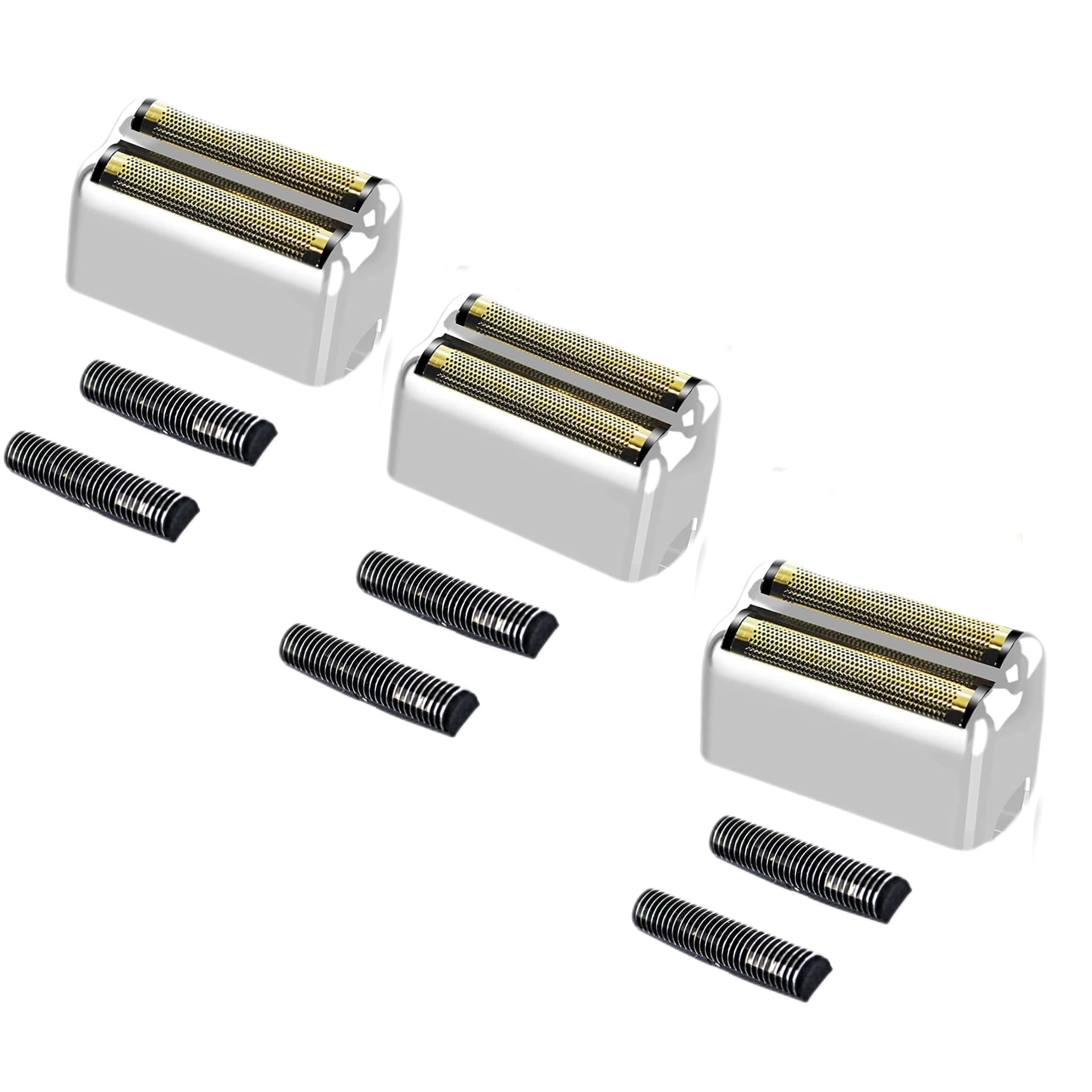 3 pack Professional Replacement Foil and Cutters for BaBylissPRO Barberology Double Foil Shaver, Compatible with BaBylissPRO Barberology FXFS2 Shaver，silver