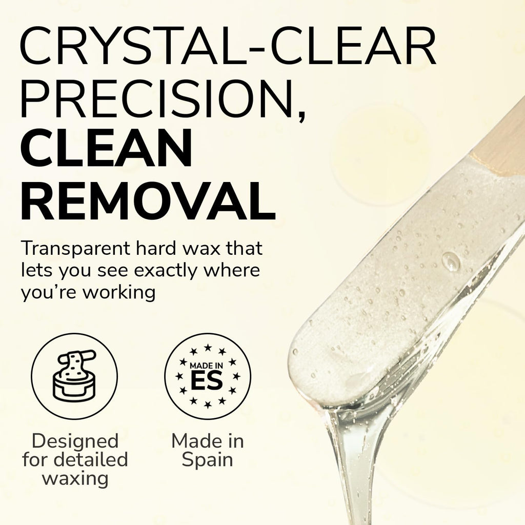 Dermwax Elite Naked Clear Hard Wax Beads, Crystal Clear Gel Formula