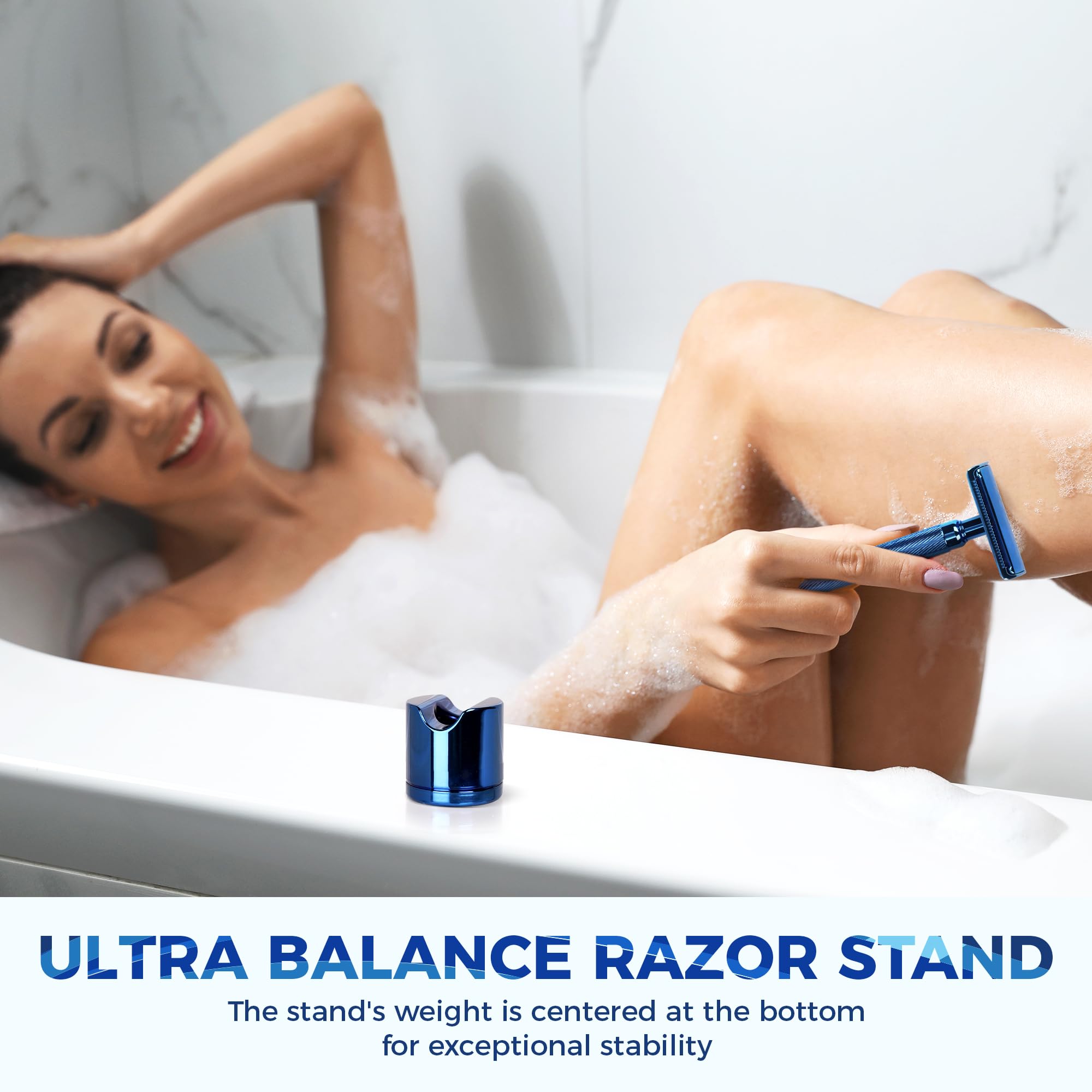 Double Edge Safety Razor with Stand, Version 2.0 Includes 10 Blades
