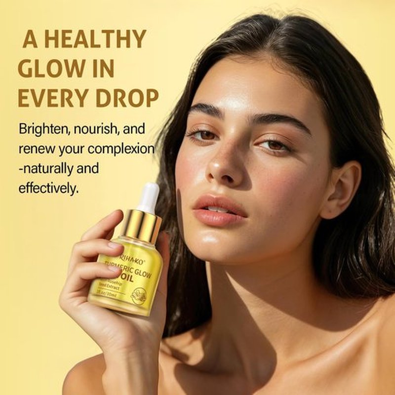RIHAKO Easter Gifts for Women Turmeric Rosehip Face Oil for Gua Sha – Facial Lymphatic Drainage Oil for Gua Sha Tools, Hydrating Anti-Aging Oil Reduces Fine Lines & Wrinkles, Boosts Radiance