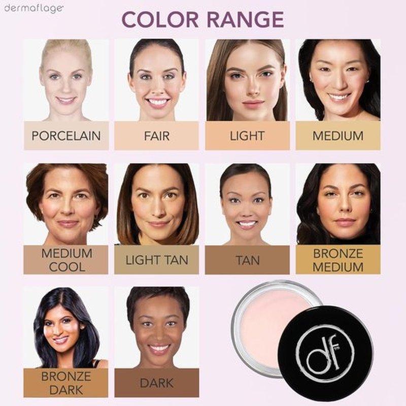 Dermaflage Waterproof Concealer Cream - Full Coverage Matte Finish | Porcelain Color, 9 Shades Available