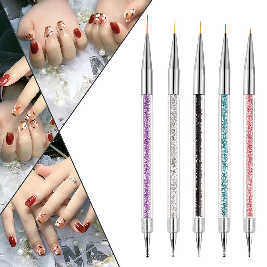 WOKOTO 8 Pcs Ombre Nail Brush Nail Art Brushes Set With 4 Nail Sponges Tips Ombre Brush For Gel Nails Gradient Nail Brushes For Ombre Acrylic Nail Art Liner Brushes Dotting Tools With Different Size