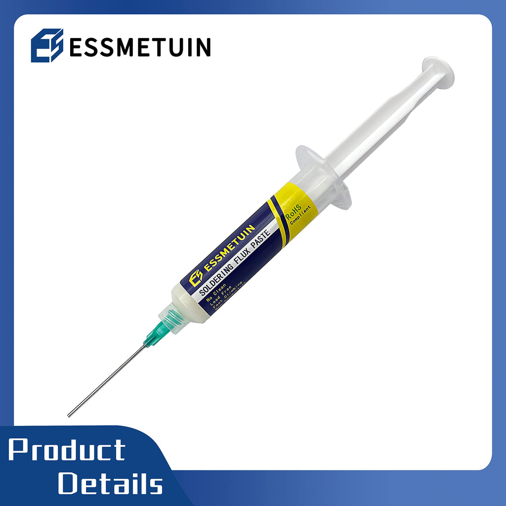 Essmetuin No Clean Soldering Flux Paste, Soldering Flux For Copper Pipe Brazing, Tin soldering, Solder Flux For SMD, SMT, Handwork, Phone, Home Appliance and Meters Repairing, 10cc/Bottle
